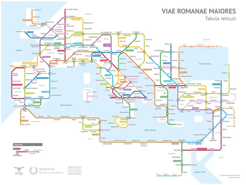 Így néz ki az ókori római úthálózat metróstílusban