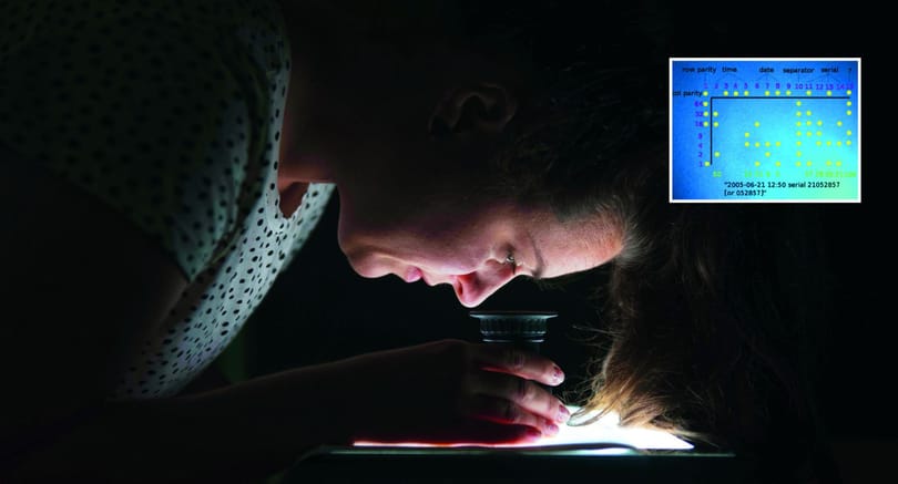 Kevesen tudják, de minden nyomtató tesz a lapokra egy rejtett jelet, amely elárul ezt-azt