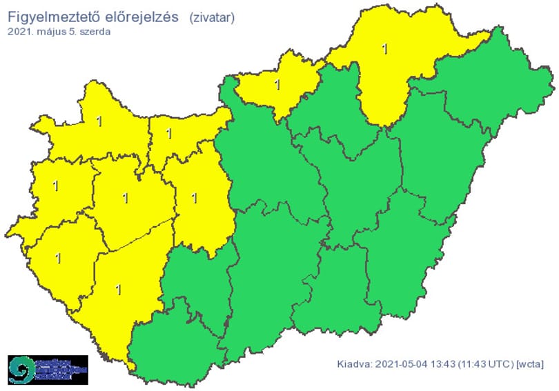 Viharos szél és a zivatar érkezik szerdán