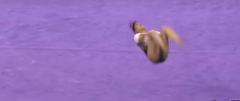 Horrorsérülés az amerikai egyetemi tornabajnokságon