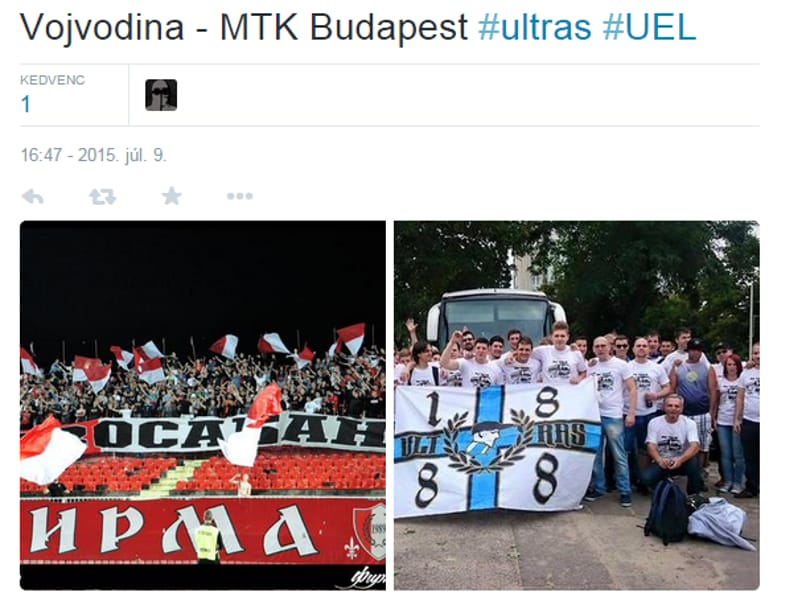Náci jelképnek nézték és leszedették az MTK címerét Szerbiában