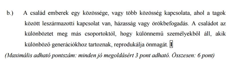 Homofób és hímsoviniszta családdefiníció csúszott be a szakérettségi javítókulcsába