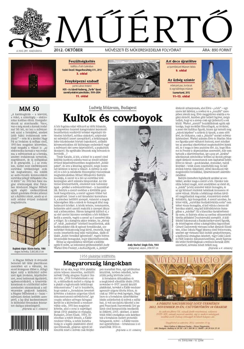 Megjelent a Műértő októberi lapszáma