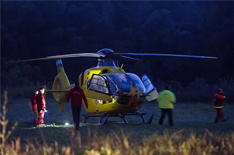Videón a mentőhelikopter balesetének pillanata
