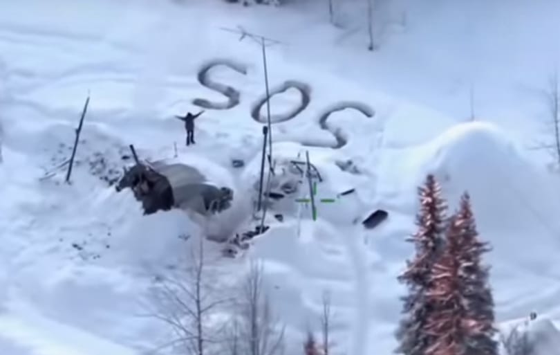 Hóba rajzolt SOS mentett meg egy férfit a jéghideg vadonból