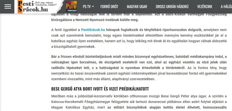 Kiakadt a Pesti Srácok munkatársa, mert kollégája Bese Gergő botrányát a pedofíliával mosta össze