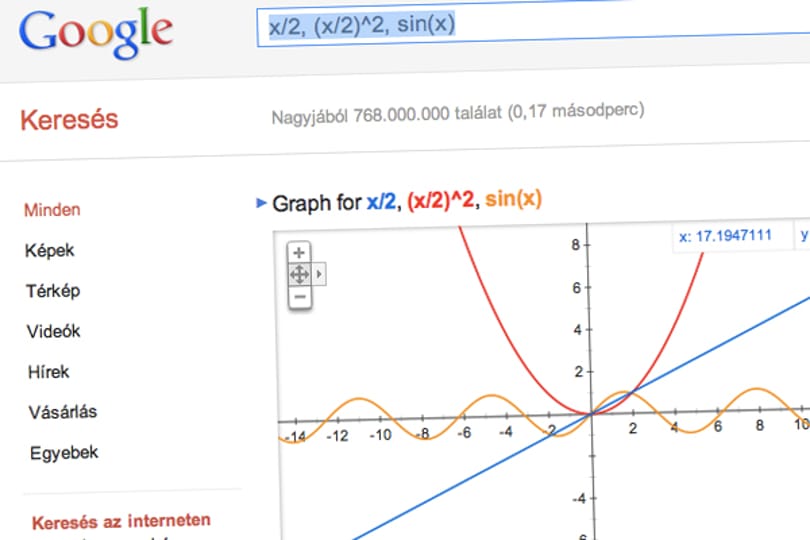 Függvények ábrázolására is használható mostantól a Google keresője