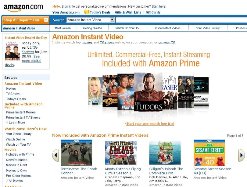 Már 100 000 film és filmsorozat érhető el az Amazonon