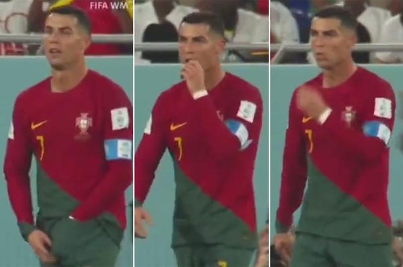 Ronaldo a nadrágjából nassolt valamit meccs közben