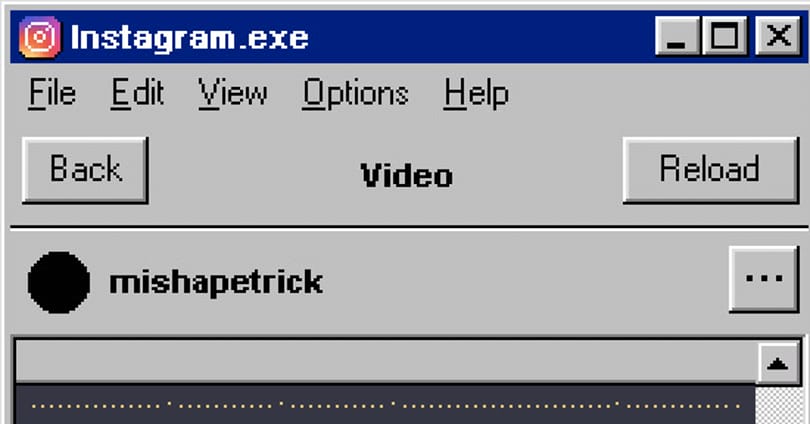 GIF: ilyen lett volna az Instagram.exe a Windows 95-ben