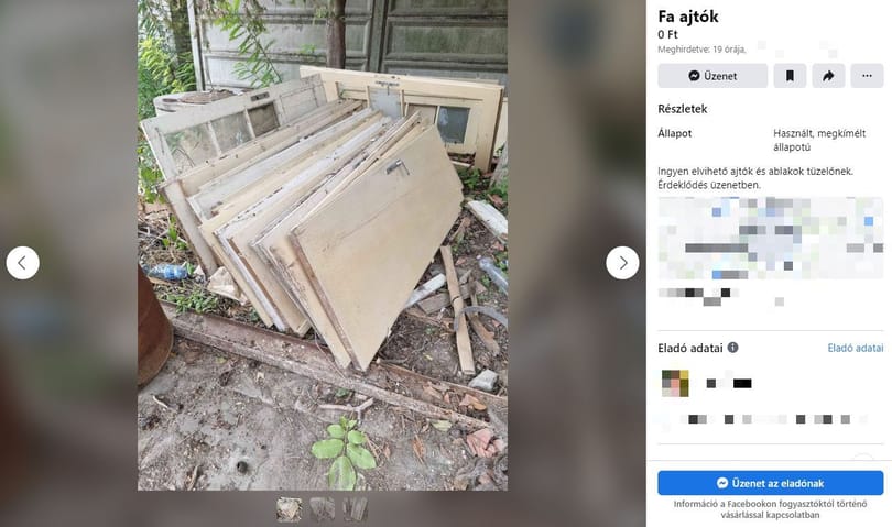 Ingyen tüzelőnek kínálják a használt bútorokat az apróhirdetésekben