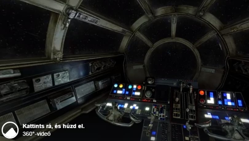 Star Wars-rajongóknak kötelező: 360 fokos fotó a Millenium Falcon pilótafülkéjéből