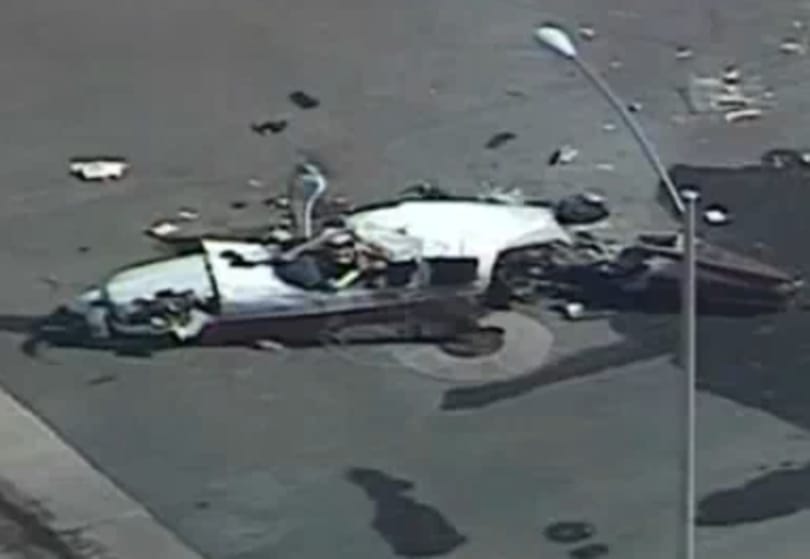 Kertvárosi utcára zuhant egy gép Las Vegas mellett - videó