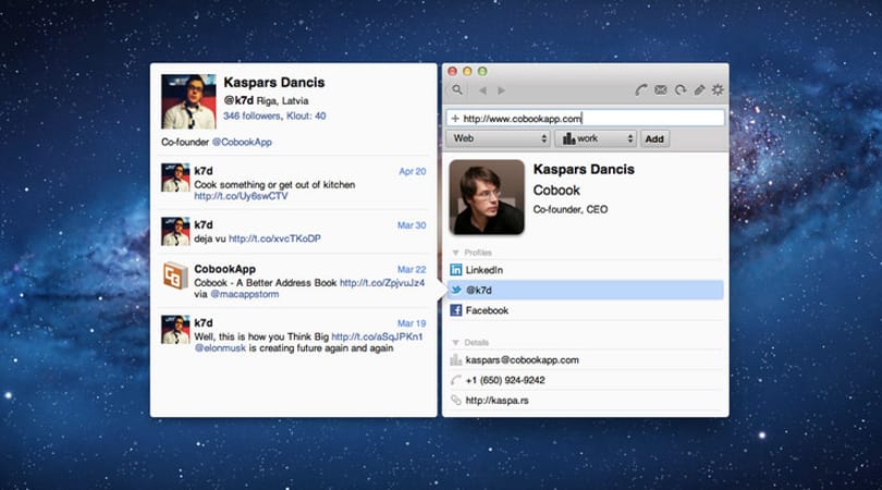 Cobook a Mac App Store-ban: közösségi címjegyzék alkalmazás, ingyen!