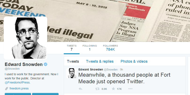 Snowden szupersztár lett a Twitteren