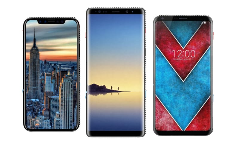 iPhone 8 vs. LG V30 vs. Galaxy Note 8: a nagy méret-összehasonlítás