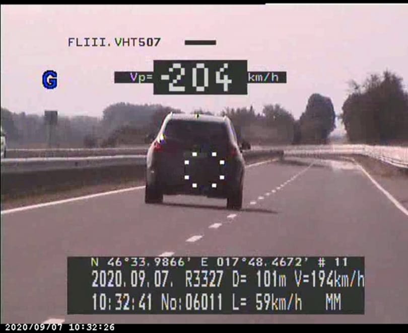 110 helyett 204 km/órával száguldott egy autós Somogybabodnál