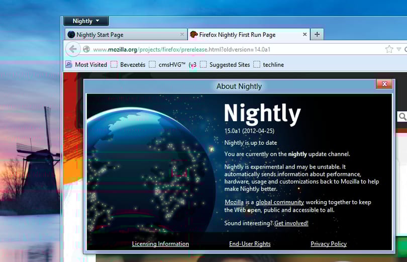 Letölthető a Firefox 15 Nightly Build
