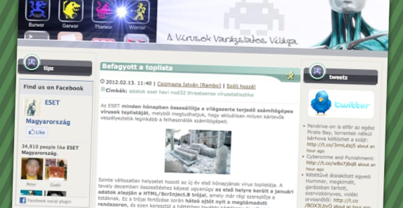 Befagyott a vírusok toplistája?