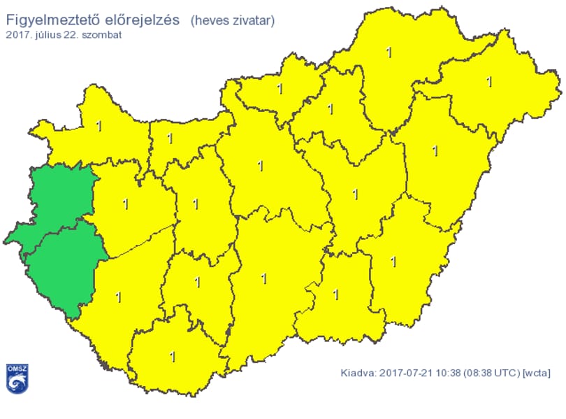 Kiadták a riasztást, keleten leszakadhat az ég