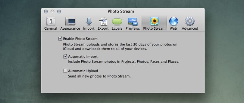 Tipp: Photo Stream beállítása az Aperture-ban