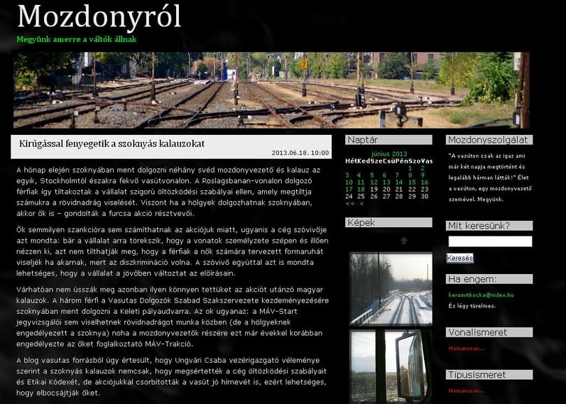 Szoknyás férfi kalauzokat rúghat ki a MÁV