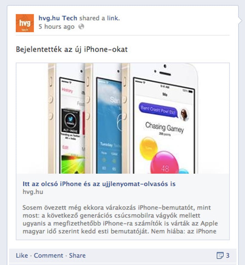 Tegnap még máshogy volt: változás a Facebook-üzenőfalon