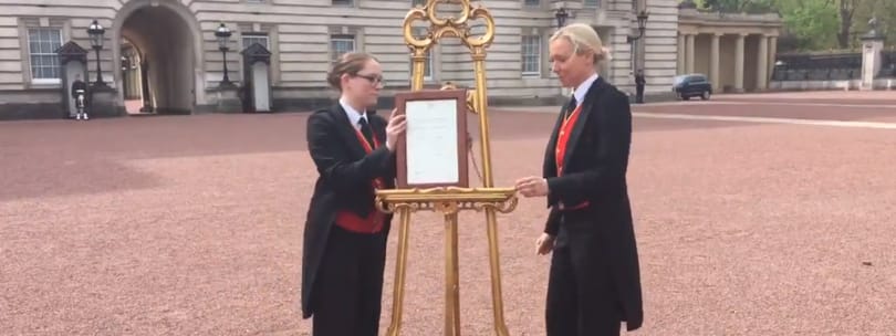 A Buckingham-palota előtt is bejelentették az örömhírt