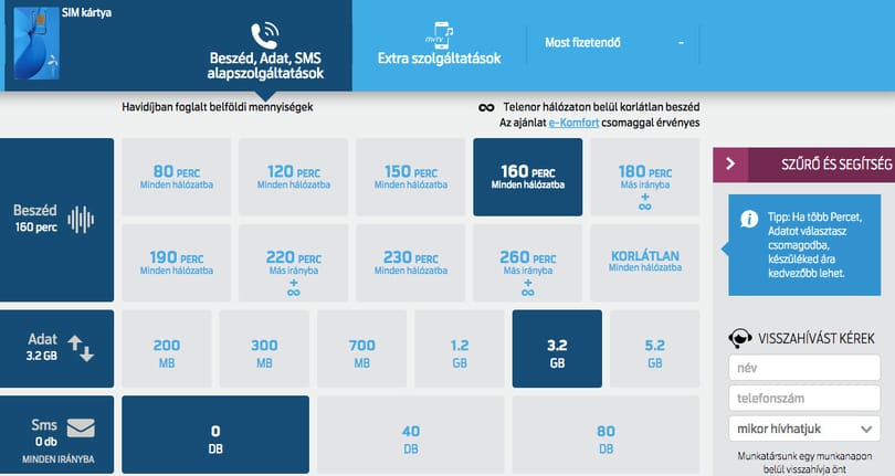 Telenoros? Újfajta díjcsomagok jönnek, itt a kalkulátor, amellyel kiszámolhatja a sajátját