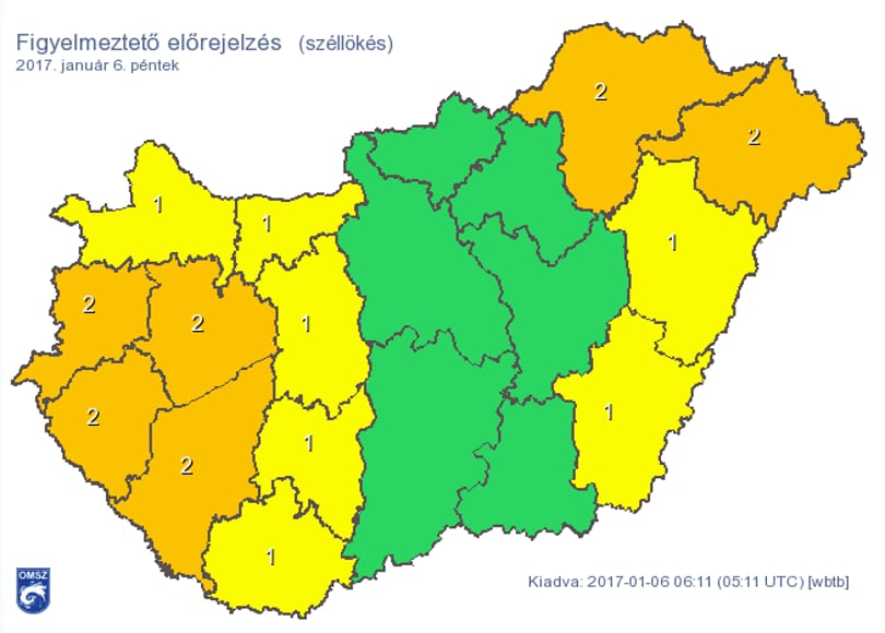 Extrém hideg, hófúvás, széllökés - hol, milyen szélsőségre készüljünk? (Riasztási térképek)