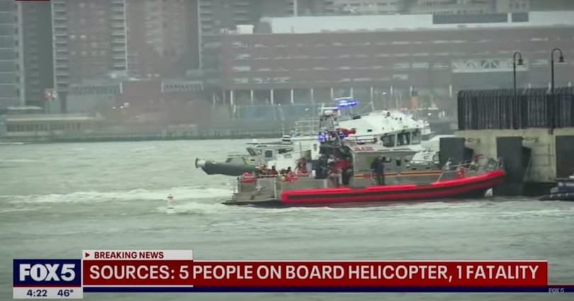 A Hudson folyóba zuhant egy helikopter, hat ember veszítette életét