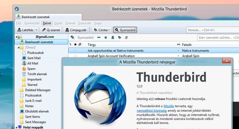 Letölthető a Mozilla Thunderbird 12: ingyen levelezőt mindenkinek!