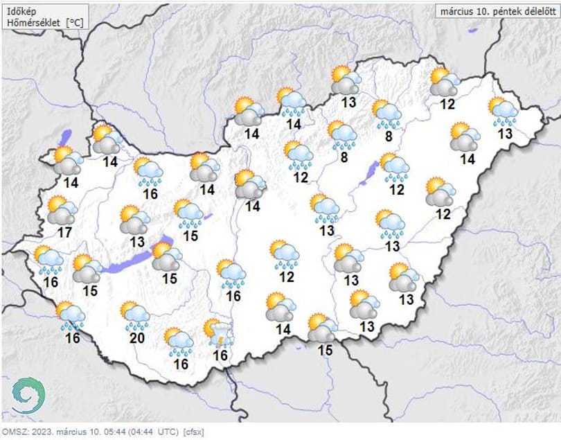 Országszerte esős, felhős időre kell számítanunk