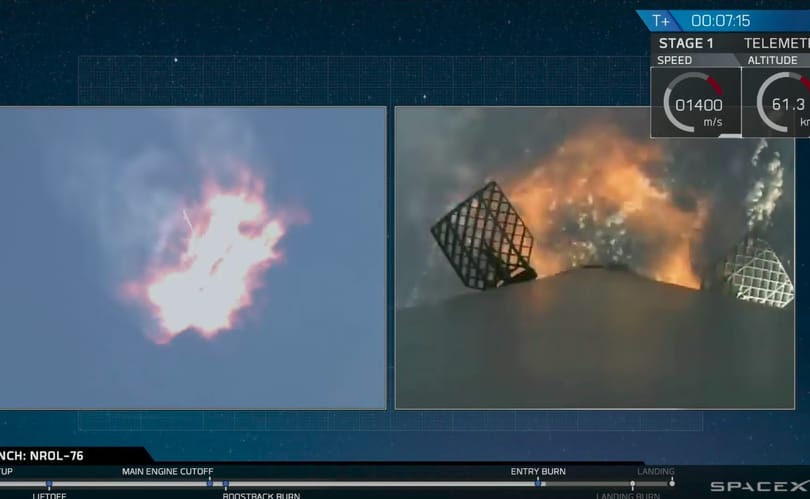 Lélegzetelállító videó készült a SpaceX hordozórakétájának landolásáról