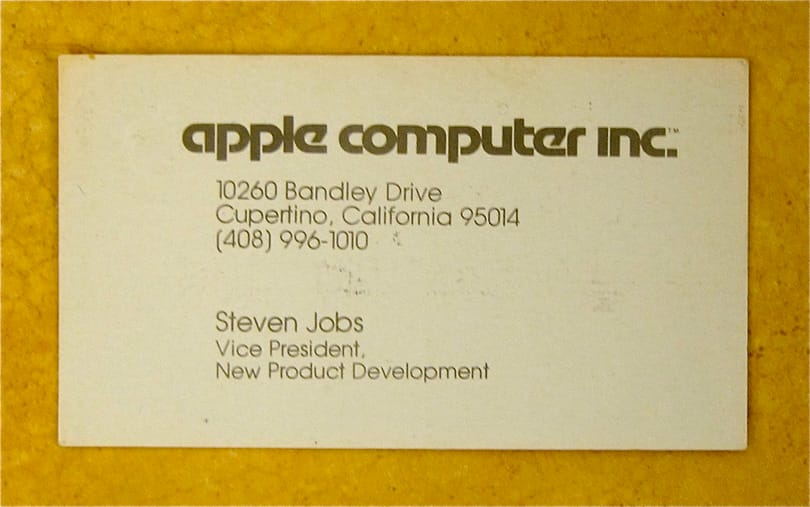 Steve Jobs névjegykártyája