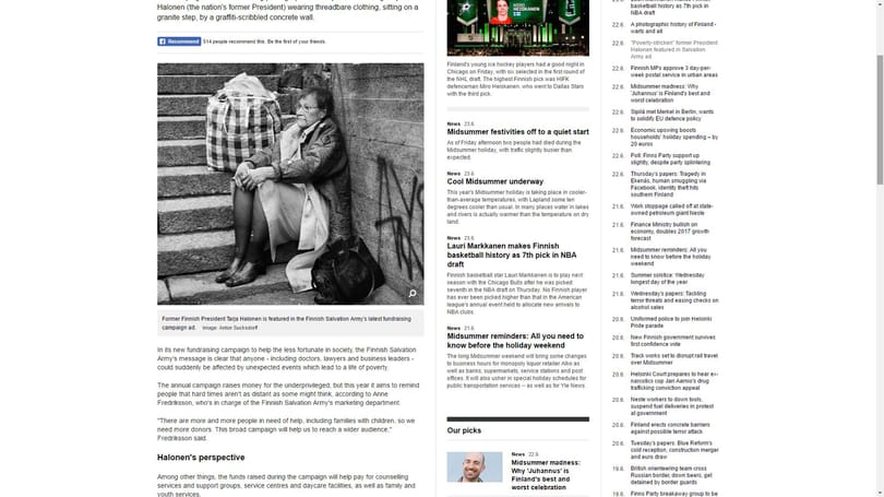 Finnország egykori elnöke hajléktalanként pózol