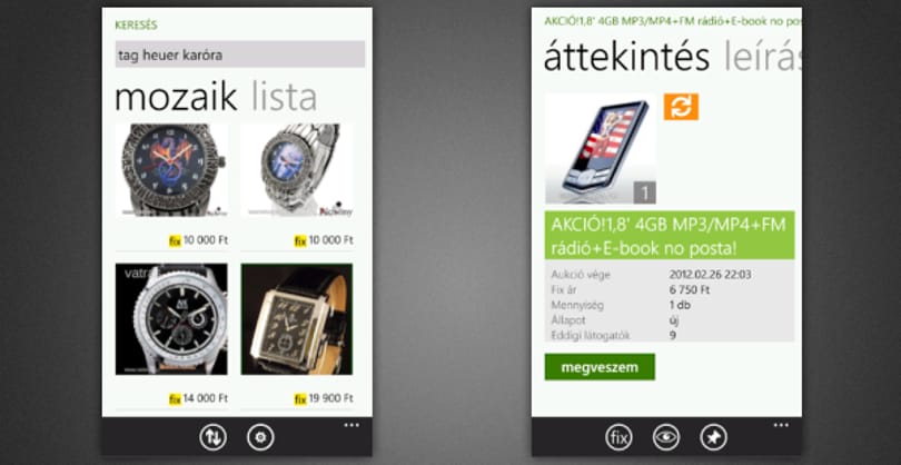 Windows Phone-ra is beköltözött a Vatera