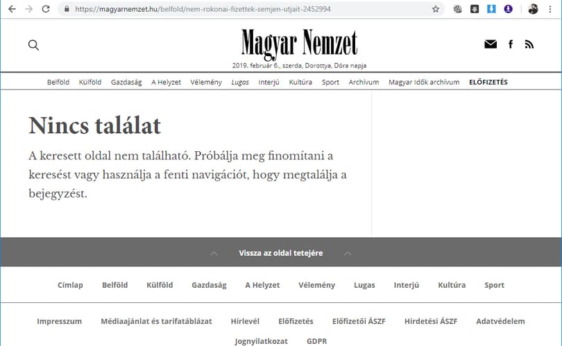 Elérhetetlenek a kínos ügyek az új Magyar Nemzet oldalán