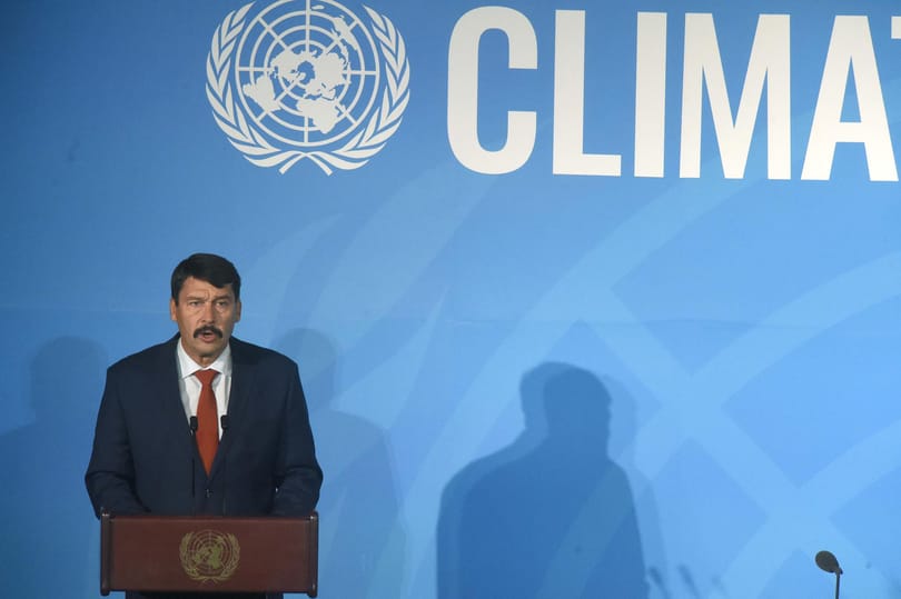 Áder elmondta, mit gondol a New York-i klímacsúcsról