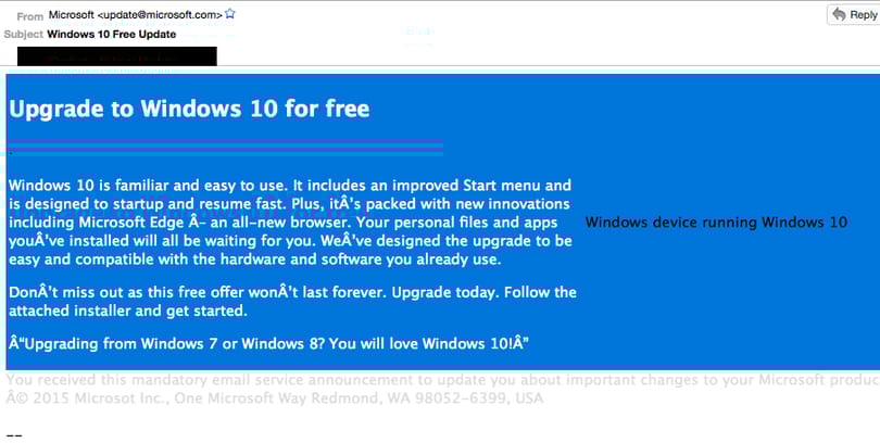 Vigyázzon: átverhetik, ha e-mailt kap a Windows 10-re frissítésről