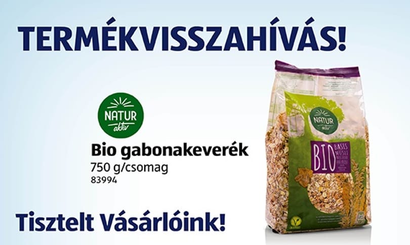 Rákkeltő anyaggal szennyezett müzlit hív vissza az Aldi