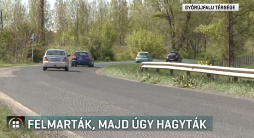 Felmarták az utat Győrújfalunál és úgy hagyják, mert az volt a 