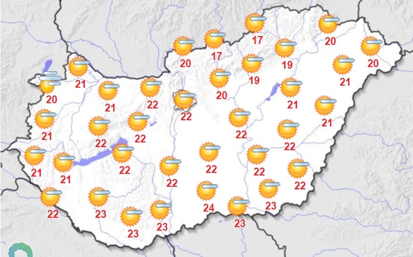 Hétfőn még enyhe, napos idő várható, de aztán jön az eső