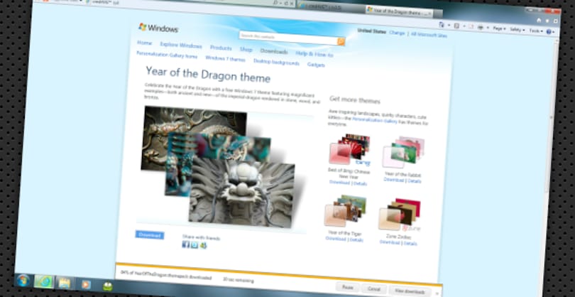 Letölthető a Year of the Dragon téma a Microsofttól