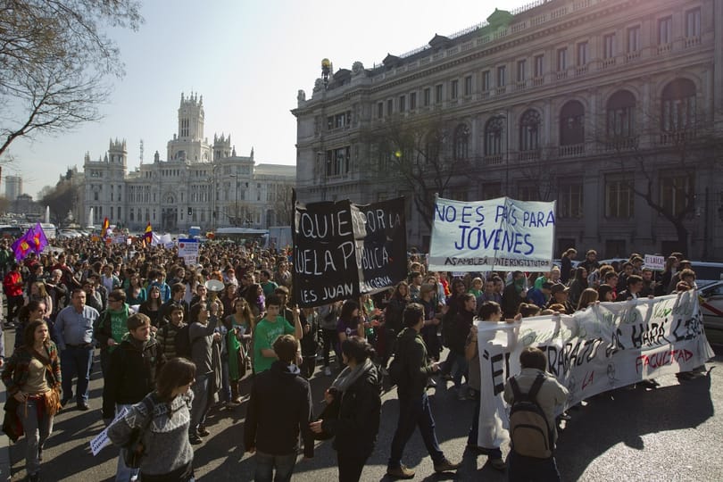 Több tízezer diák tüntetett Spanyolországban