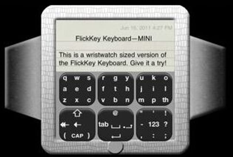 FlickKey, a világ legkisebb billentyűzete