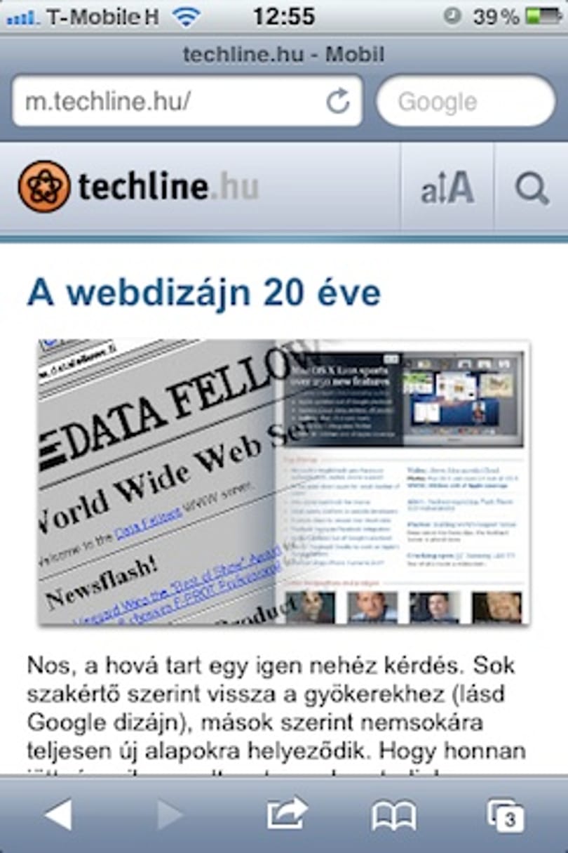 Itt a mobil techline.hu: olvassa a telefonjáról is!