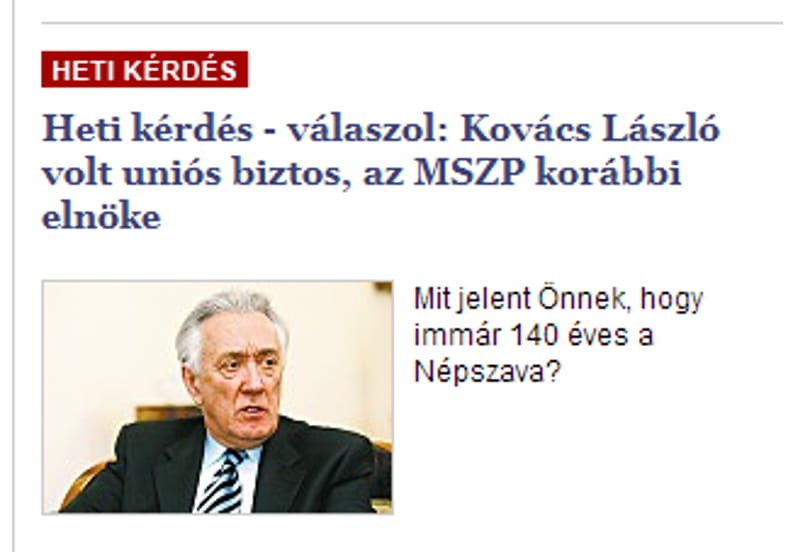 A taxisofőr, aki Kovács László hatására lett a Népszava olvasója
