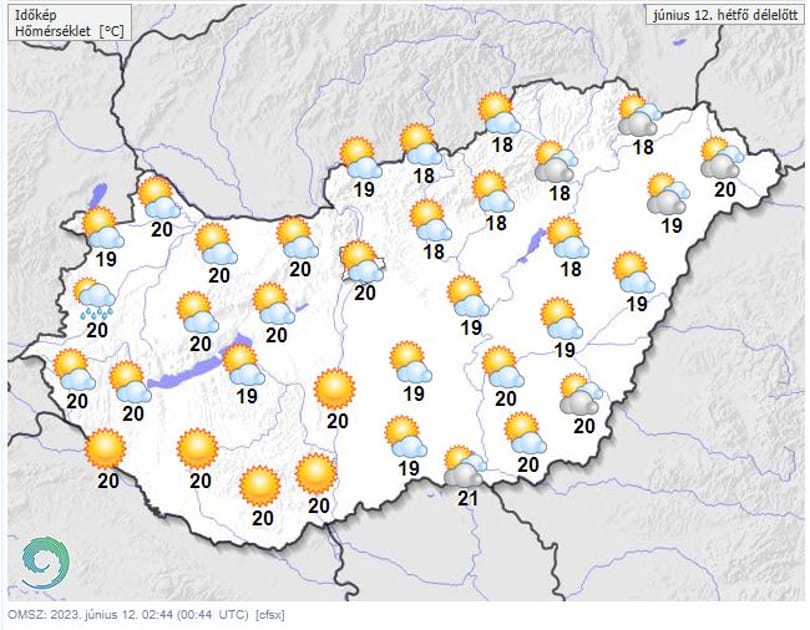 Napos, olykor szeles hétfőre számíthatunk