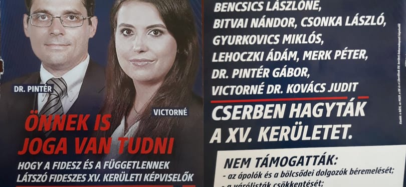 Fideszesekre cserélte Sorost és Junckert új szórólapjain a XV. kerületi ellenzék